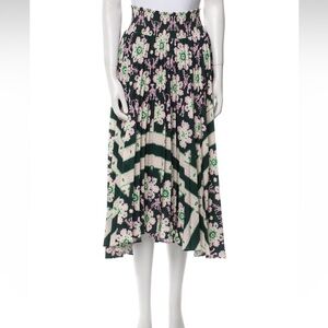 A.L.C. Sonali Floral Pleated Midi Skirt